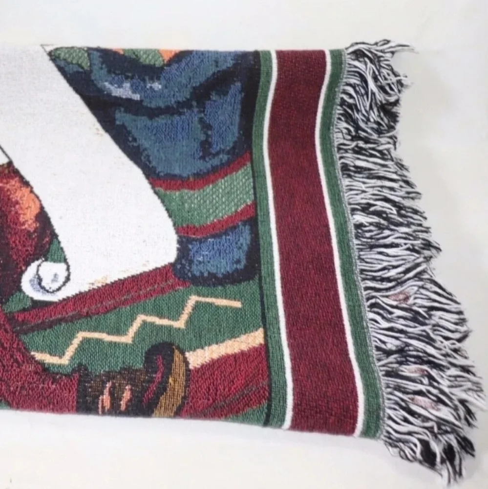 Manual Woodworkers and‎ Weavers 1996 Edition Throw Blanket Santa Christmas